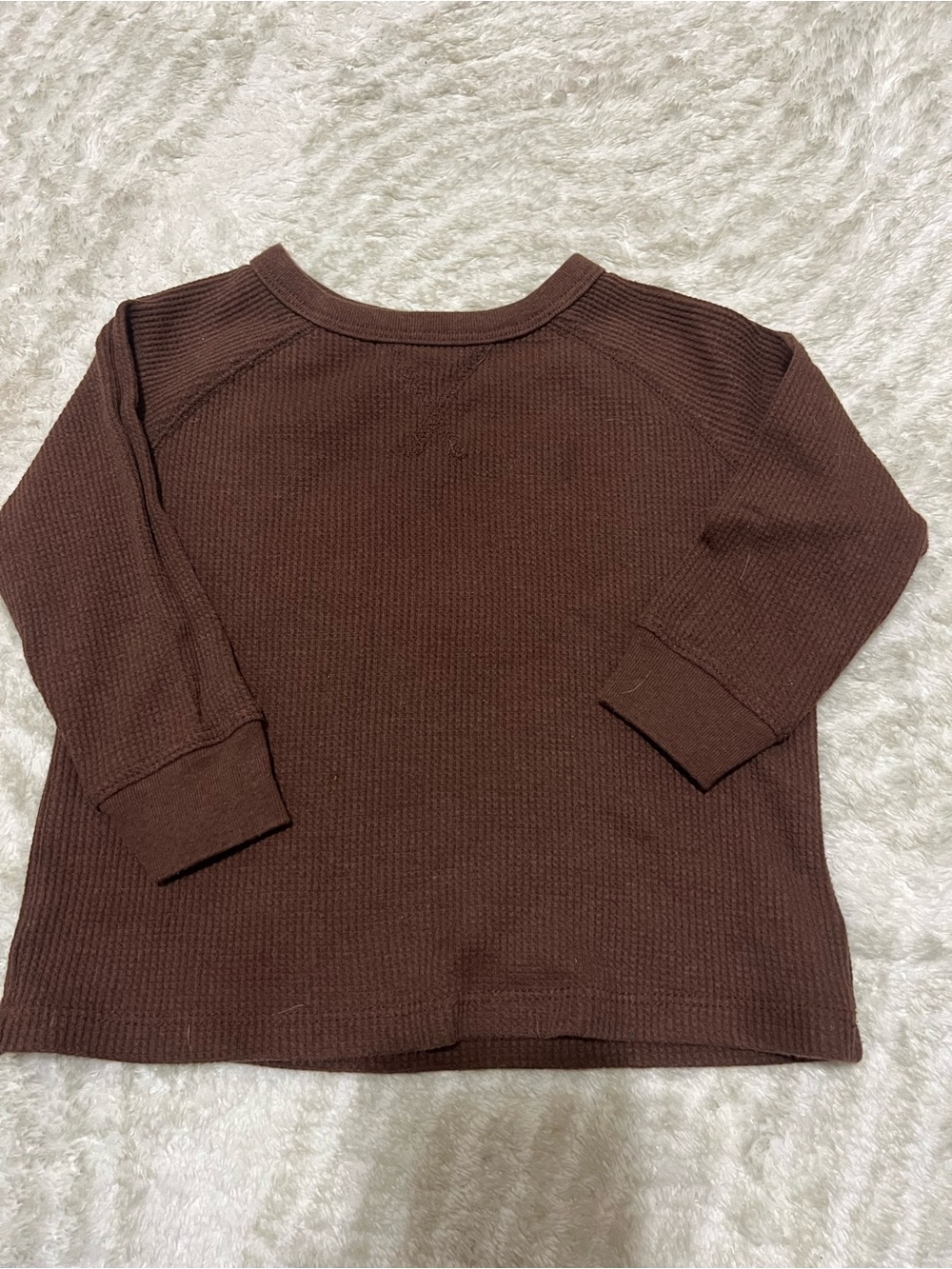 Old Navy Brown Waffle-Knit Long Sleeve Top